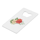 Red Rose en Daisies Creditkaart Flessenopener (Achterkant Gekanteld)