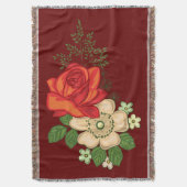 Red Rose en Daisies Deken (Voorkant Verticaal)