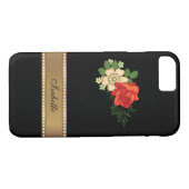 Red Rose en Daisies Gold Persoonlijke naam Case-Mate iPhone Case (Achterkant (Horizontaal))