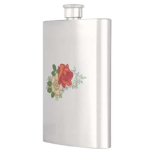 Red Rose en Daisies Heupfles (Links)