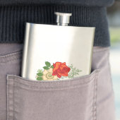 Red Rose en Daisies Heupfles (Voorbeeld)