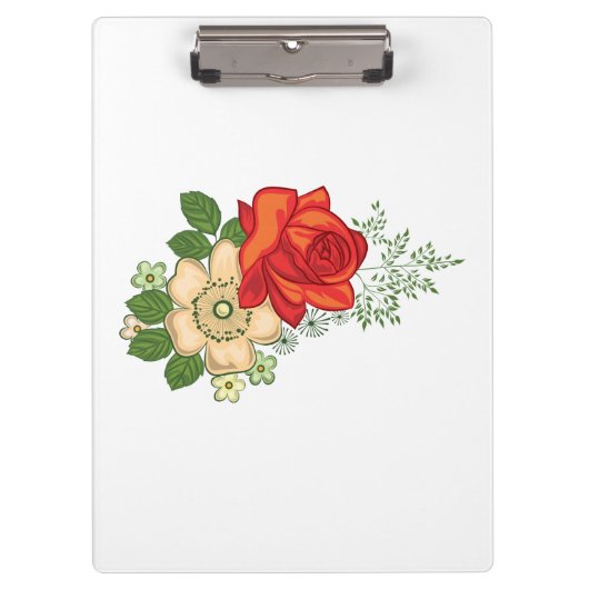 Red Rose en Daisies Klembord (Voorkant)