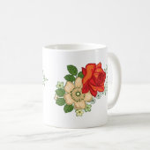 Red Rose en Daisies Koffiemok (Voorkant rechts)