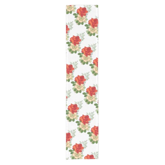 Red Rose en Daisies Korte Tafelloper (Voorkant)