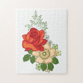 Red Rose en Daisies Legpuzzel (Verticaal)
