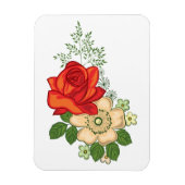 Red Rose en Daisies Magneet (Verticaal)