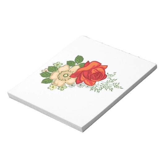 Red Rose en Daisies Notitieblok (Linkerzijde)