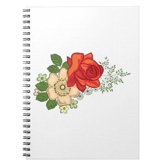 Red Rose en Daisies Notitieboek (Voorkant)