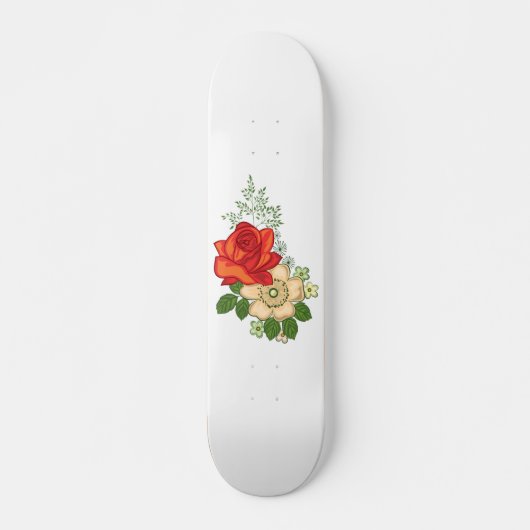 Red Rose en Daisies Persoonlijk Skateboard (Voorkant)