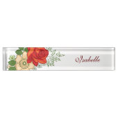 Red Rose en Daisies Persoonlijke naam Naambordje (Voorkant)