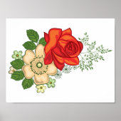 Red Rose en Daisies Poster (Voorkant)