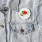 Red Rose en Daisies Ronde Button 5,7 Cm (In situ)
