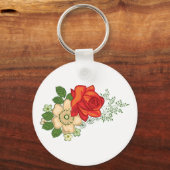 Red Rose en Daisies Sleutelhanger (Voorkant)