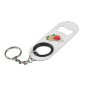 Red Rose en Daisies Sleutelhanger Flessenopener (Voorkant Gekanteld)