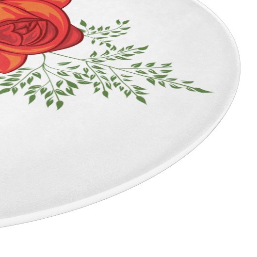 Red Rose en Daisies Snijplank (Hoek)