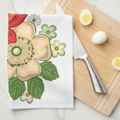 Red Rose en Daisies Theedoek (Quarter Fold)