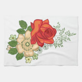 Red Rose en Daisies Theedoek (Horizontaal)
