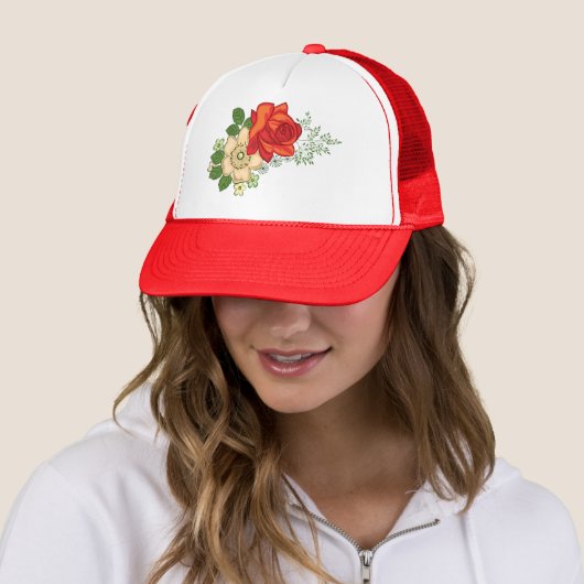 Red Rose en Daisies Trucker Pet (In situ)
