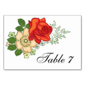 Red Rose en Daisies Wedding Kaart (Voorkant)