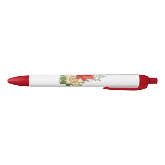 Red Rose en Daisies Zwarte Inkt Pen (Bodem)
