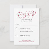 Red Rose en Eucalyptus Elegant Quinceanera RSVP Kaartje (Achterkant)