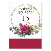 Red Rose en Eucalyptus Goud Lijst Kaart (Achterkant)