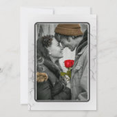 Red Rose en Grunge Textured Wedding Save the Date Kaart (Achterkant)