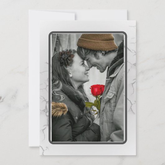 Red Rose en Grunge Textured Wedding Save the Date Kaart (Achterkant)