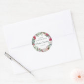 Red Rose en Holly 40e verjaardag Elegant Ronde Sticker (Envelop)