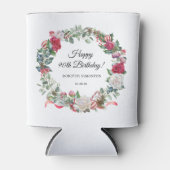 Red Rose en Holly 90ste verjaardag Elegant Blikjeskoeler (Voorkant)