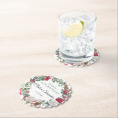 Red Rose en Holly 90ste verjaardag Elegant Kartonnen Onderzetters (Insitu)