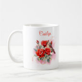 Red Rose en kardinaal gepersonaliseerde koffie Mok (Links)