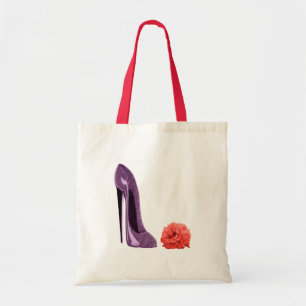 Red Rose en Lila Stiletto Shoe Bag Tote Bag