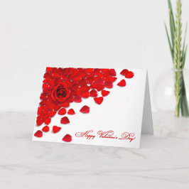 Red Rose en Petals - Aanpassen Feestdagen Kaart