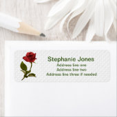 Red Rose en Stem - Floral Photography Etiket (Insitu)