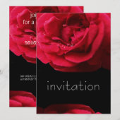 Red Rose en Water Drups verjaardagsfeestuitnodigin Kaart (Voorkant / Achterkant)