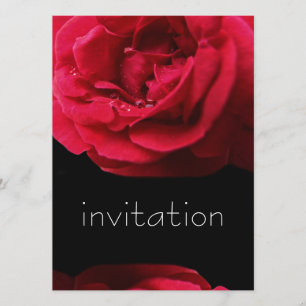 Red Rose en Water Drups verjaardagsfeestuitnodigin Kaart