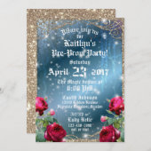 Red Rose Enchanted Garden Pre-Prom Party Kaart (Voorkant / Achterkant)