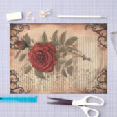 Red Rose Ephemera Tissuepapier (Craft)