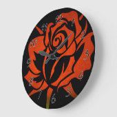 Red Rose Etching on Black Grote Klok (Hoek)
