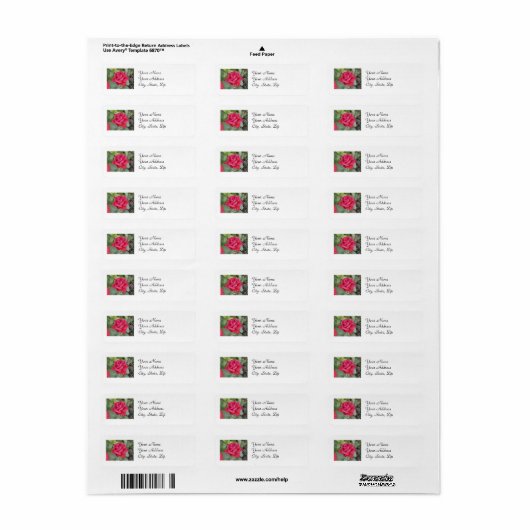 Red Rose Etiket (Full Sheet)
