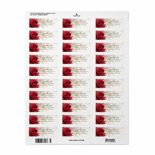 Red Rose Etiket (Full Sheet)