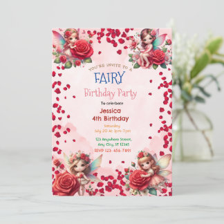Red Rose Fairy: Betoverde Uitnodiging voor Verjaar