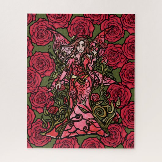 Red Rose Fairy Legpuzzel (Verticaal)