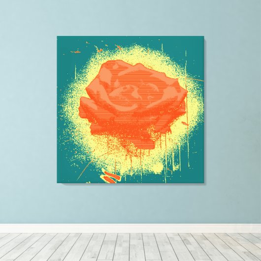  Red Rose Fine Art Canvas Afdruk (Insitu (Houten vloer))