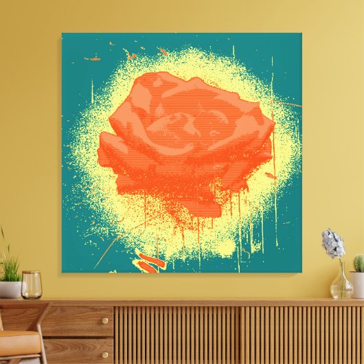  Red Rose Fine Art Canvas Afdruk (Insitu (Woonkamer))
