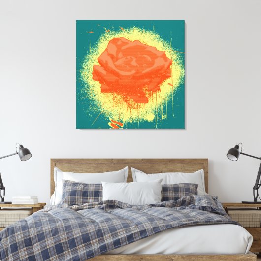  Red Rose Fine Art Canvas Afdruk (Insitu (Slaapkamer))