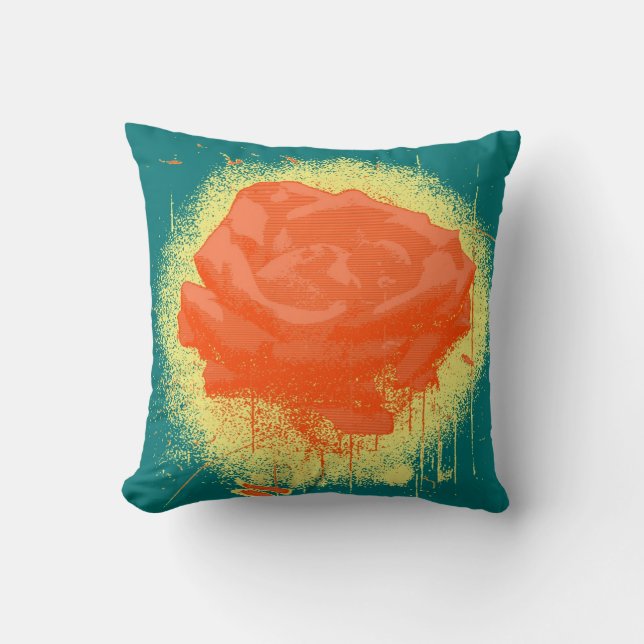  Red Rose Fine Art Kussen (Voorkant)