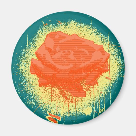  Red Rose Fine Art Magneet (Voorkant)