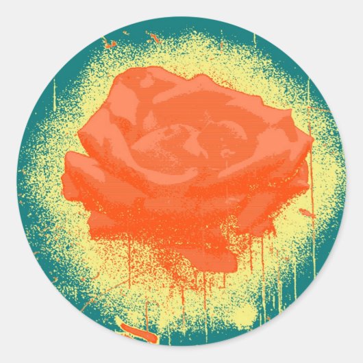  Red Rose Fine Art Ronde Sticker (Voorkant)